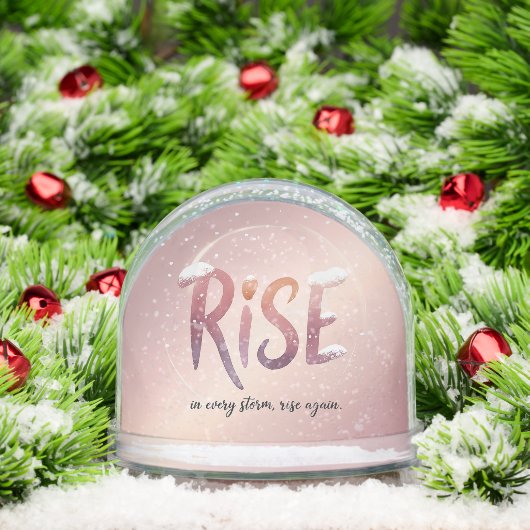 Rise Simple Modern Script 2 Photo Snow Globe – Cus Sneeuwbol (Kerstmis)