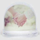 Rise Simple Modern Script 2 Photo Snow Globe – Cus Sneeuwbol (Achterkant)