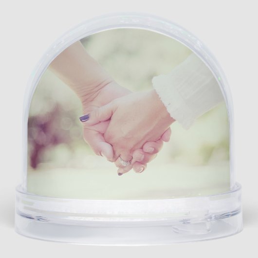 Rise Simple Modern Script 2 Photo Snow Globe – Cus Sneeuwbol (Achterkant)