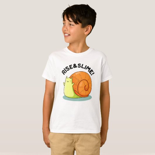 Rise & Slime Funny Snail Pun T-shirt (Voorkant volledig)