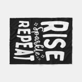 Rise Sparkle Repeat - Sitive Mindset Motivational  Fleece Deken (Voorkant (Horizontaal))