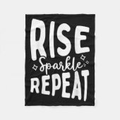 Rise Sparkle Repeat - Sitive Mindset Motivational Fleece Deken (Voorkant)