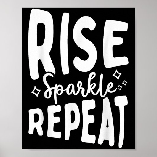 Rise Sparkle Repeat - Sitive Mindset Motivational Poster (Voorkant)