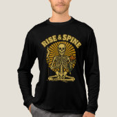 Rise & Spine  Skeleton Yoga Halloween Tri-Blend Shirt (Voorkant volledig)