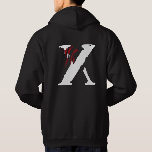 Rise Through Shadows– Bold X Graphic Hoodie Design (Achterkant)