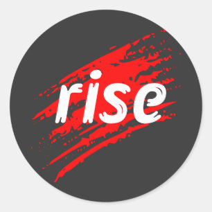 Rise Tiger Klauw Grafische Stickers– Krachtige Wil Ronde Sticker