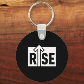 Rise Typografisch Opkleurend Zwart T-shirt Sleutelhanger (Achterkant)