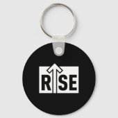 Rise Typografisch Opkleurend Zwart T-shirt Sleutelhanger (Achterkant)