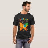 Rise Up Motivational Butterfly Design T-shirt (Voorkant volledig)