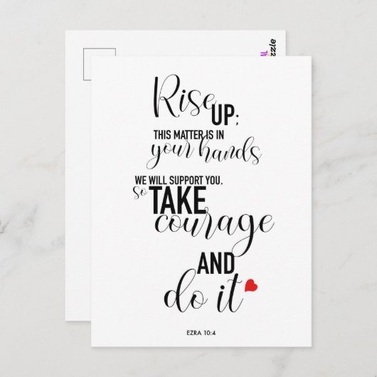 "Rise Up" Quote Briefkaart Long Version (Voorkant / Achterkant)