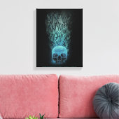 "Rise Up" Skull & Smoke Graphic Canvas Afdruk (Insitu (Woonkamer))