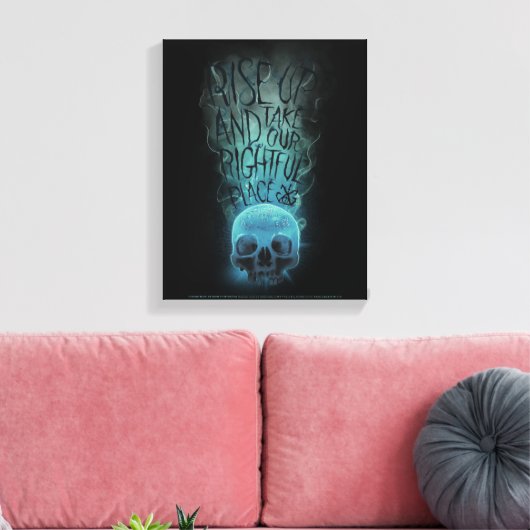 "Rise Up" Skull & Smoke Graphic Canvas Afdruk (Insitu (Woonkamer))