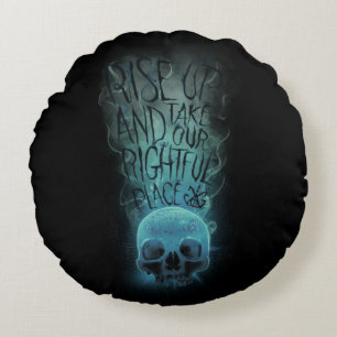 "Rise Up" Skull & Smoke Graphic Rond Kussen