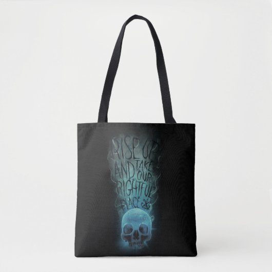 "Rise Up" Skull & Smoke Graphic Tote Bag (Voorkant)
