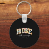 Rise With Courage Christian Religion Bible Scriptu Sleutelhanger (Voorkant)
