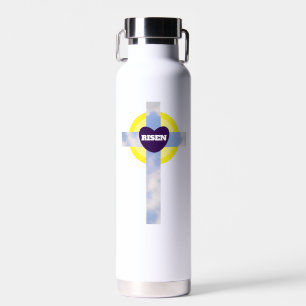 Risen Blue Sky Cross Christelijke reurrectiedag Waterfles