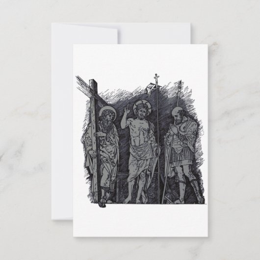 Risen Christ with Andrew and Longinus Holy Card Bedankkaart (Voorkant)