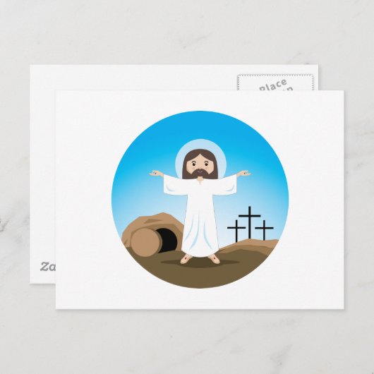 Risen Christus Briefkaart (Voorkant / Achterkant)