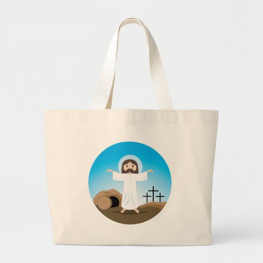 Risen Christus Grote Tote Bag (Voorkant)