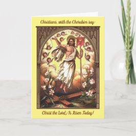 Risen Christus in een kompas van Cherubim Paasauto Kaart