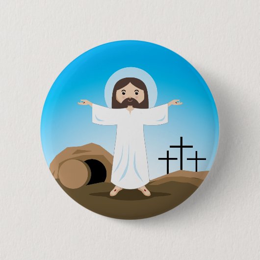 Risen Christus Ronde Button 5,7 Cm (Voorkant)