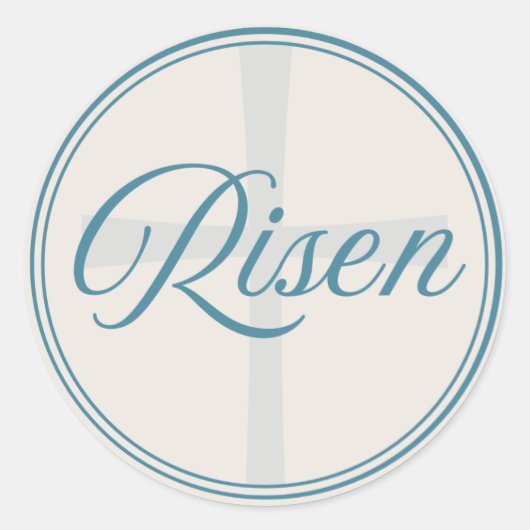 Risen Cross - Flush Seal Large  Ronde Sticker (Voorkant)