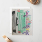 Risen Floral Truck Notecard Notitiekaartje (Voorkant / Achterkant in situ)