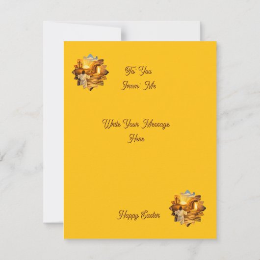 Risen Jesus Empty Tomb 3D Easter Flat Card (Achterkant)