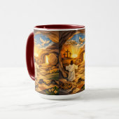 Risen Jesus Empty Tomb 3D Papercut Easter Combo Mok (Voorkant links)