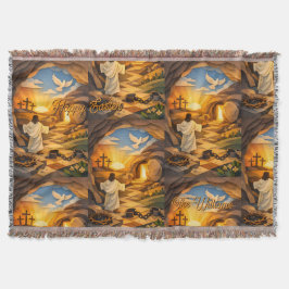 Risen Jesus Empty Tomb 3D Papercut Easter Deken