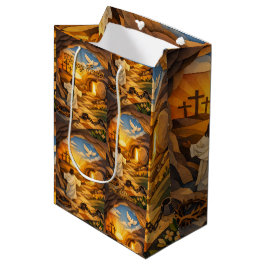 Risen Jesus Empty Tomb 3D Papercut Easter Gift Bag Medium Cadeauzakje