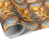 Risen Jesus Empty Tomb 3D Papercut Easter Gift Cadeaupapier (Rol Hoek)