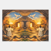 Risen Jesus Empty Tomb 3D Papercut Easter Inpakpapier Vel (Voorkant 3)