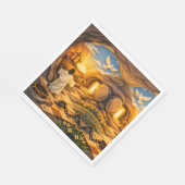 Risen Jesus Empty Tomb 3D Papercut Easter Paper Servet (Hoek)