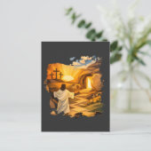 Risen Jesus Empty Tomb 3D Papercut Easter Postcard Briefkaart (Staand voorkant)