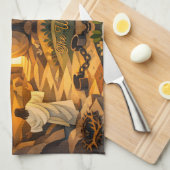 Risen Jesus Empty Tomb 3D Papercut Easter Theedoek (Quarter Fold)
