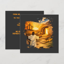 Risen Jesus Empty Tomb Papercut Easter Flat Card