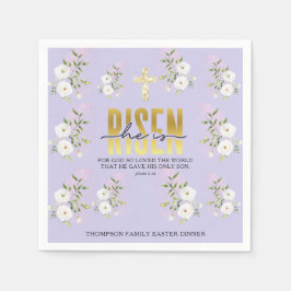 Risen Religieus Christelijk Quote Lavendel Pasen Servet