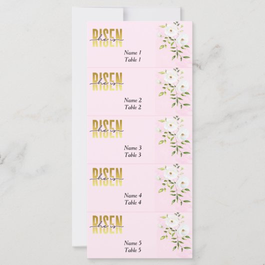 Risen Religieus Christelijk Roze Paasplaats Kaart (Voorkant)