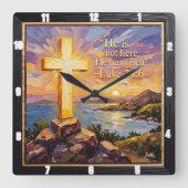 Risen Savior: New Life's Dawn Vierkante Klok (Voorkant)