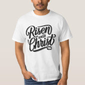 Risen with Christ T-Shirt – Christelijk Geloof Vol (Voorkant)
