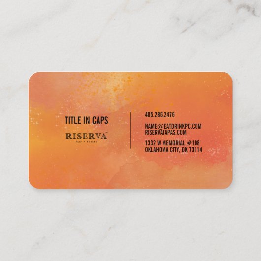 Riserva - Algemene managers Visitekaartje (Achterkant)