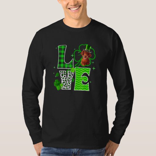 Rish Setter Shamrock Lucky C Irish St Patricks Day T-shirt (Voorkant)