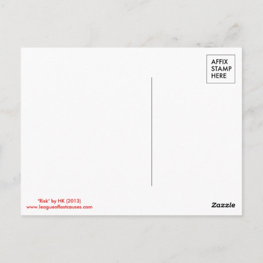 Risico: ansichtkaarten briefkaart (Achterkant)