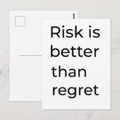 Risico is beter dan spijt briefkaart (Voorkant / Achterkant)