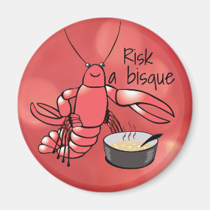 Risico op een bisque Funny Lobster Cooking Magneet