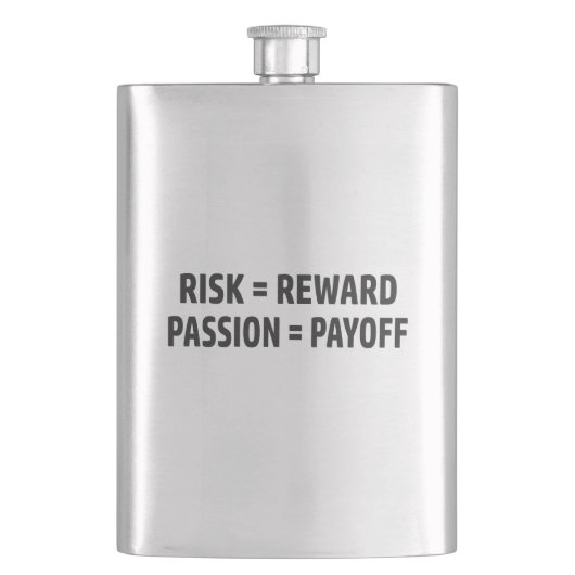 Risico = Reward, Passie = Uitbetaling Flacon (Voorkant)