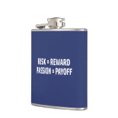 Risico = Reward, Passie = Uitbetaling Heupfles (Links)