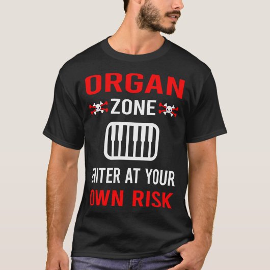 Risico Zone Orgel Organist T-shirt (Voorkant)
