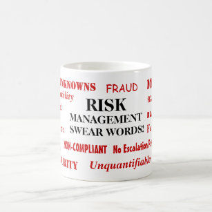 Risicobeheer zwevende woorden Funny Risk Manager Koffiemok